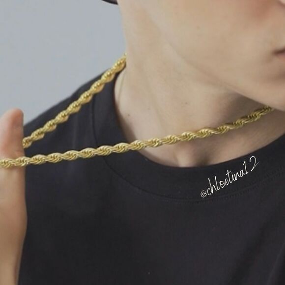 NEW 18k Gold Rope Chain 6mm Necklace - Picture 2 of 4